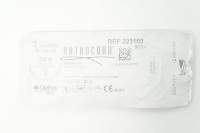 DePuy 223103 2 Mitek Orthocord Stre OS-6 36mm 1/2c Reverse Cutting, 36inch (x)